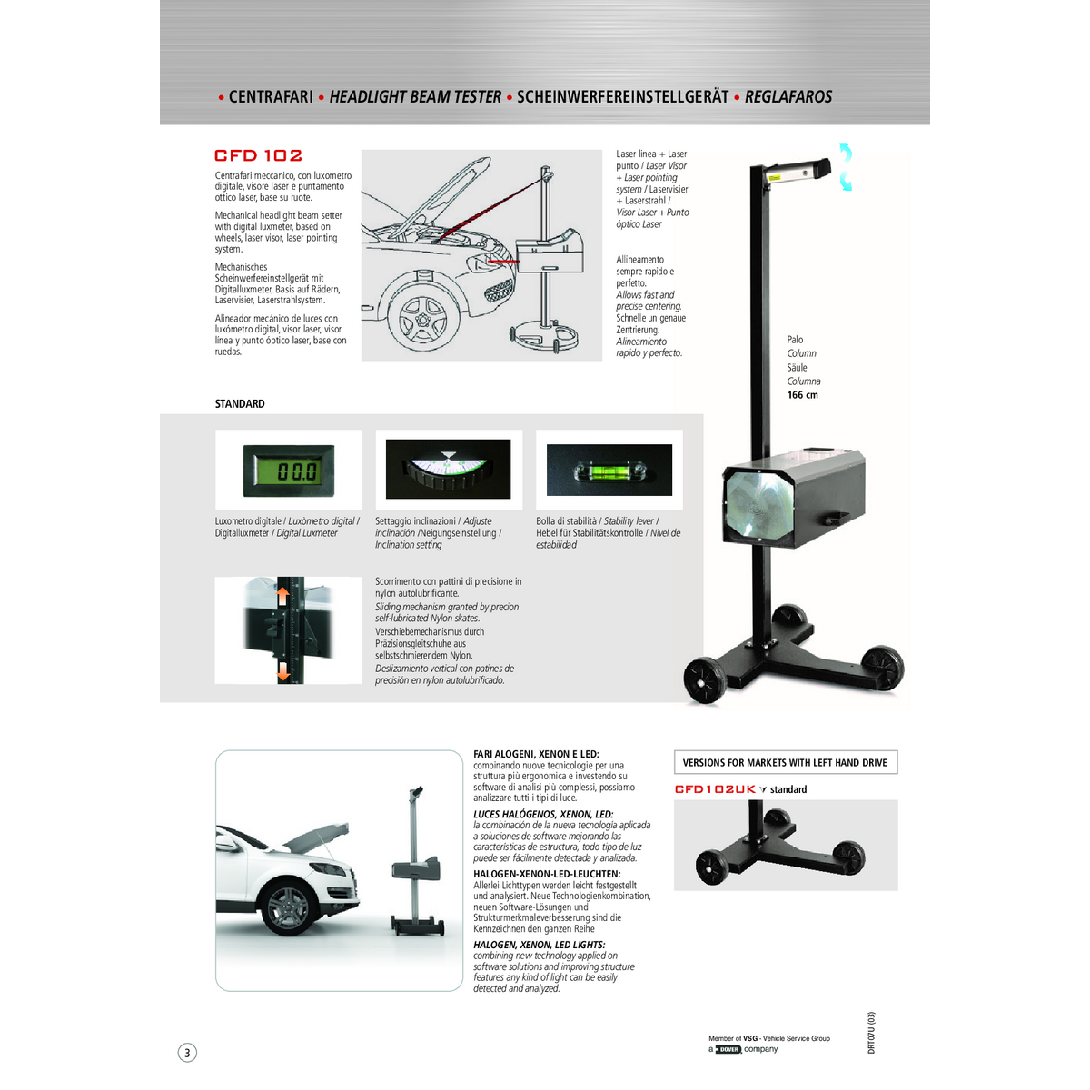 Headlight beam tester cfd102 standard ravaglioli