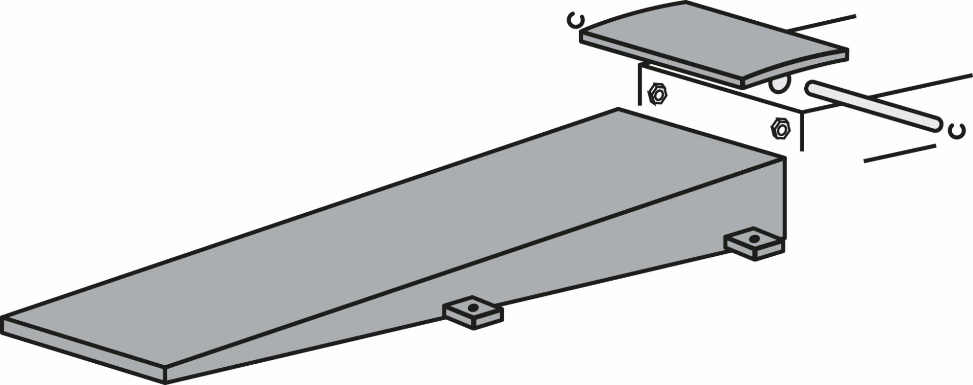 Drive-on ramp kit above ground | 2950 mm | lacquered