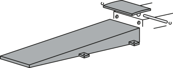 Drive-on ramps 2950 mm, ground ramps