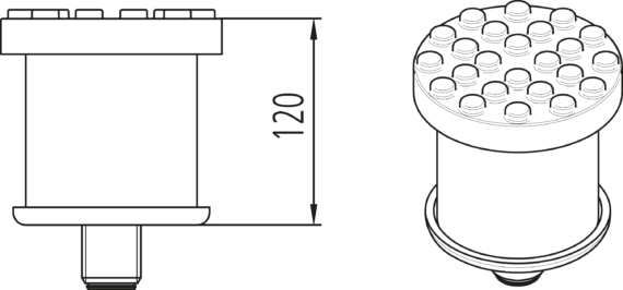 Tragteller 120 mm, ≤ 3,2 t | für M 30-Arme | 1 Satz / 4 Stück