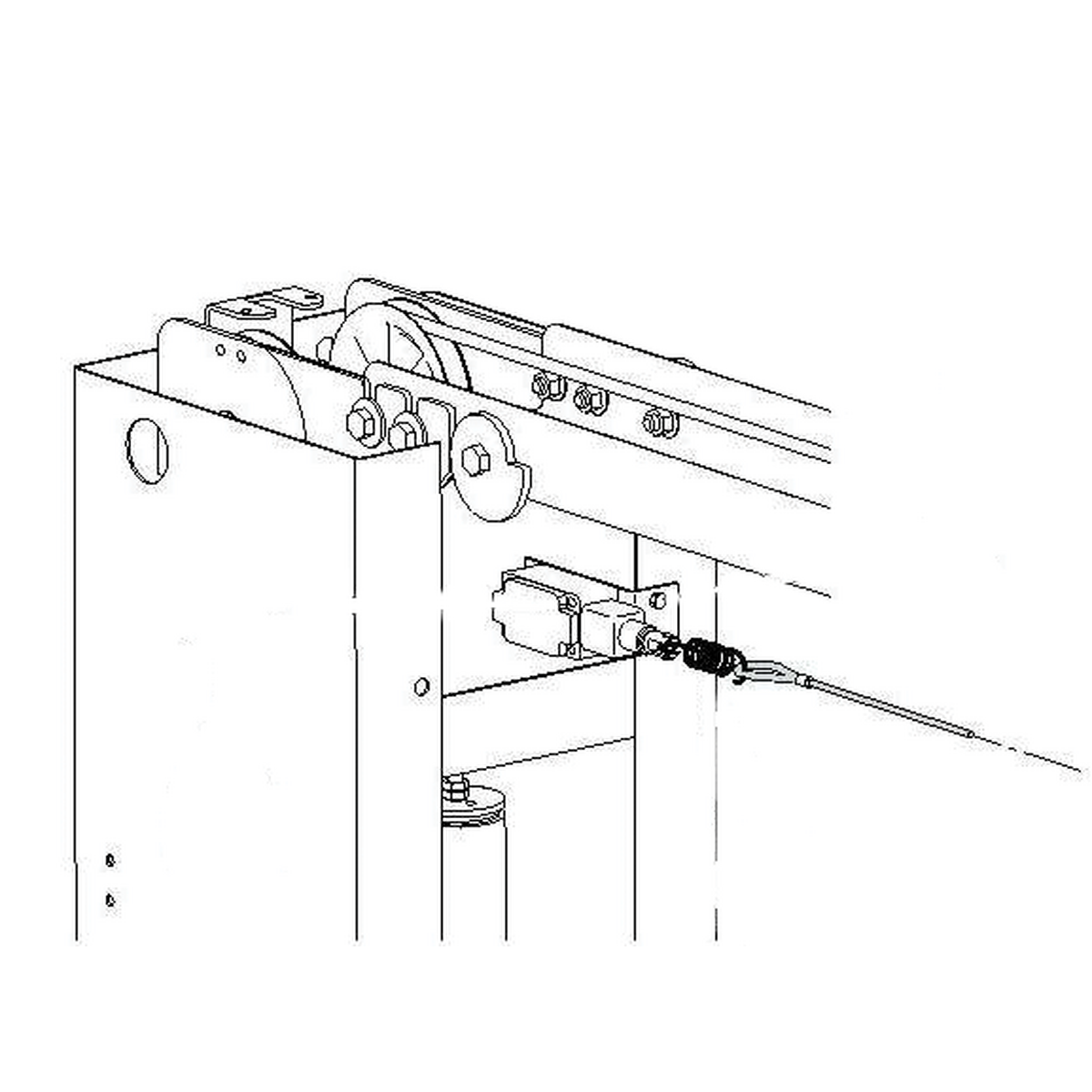 Limit switch operated by elastic spring supplied not installed