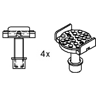 Supports for chassis lifting | adjustable | bushing Ø 45 mm | 1 set / 4 pieces