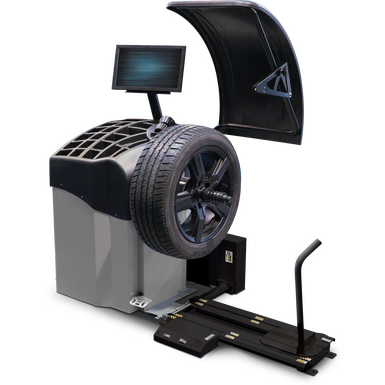 Wheel lift with automatic compensation of wheel weight