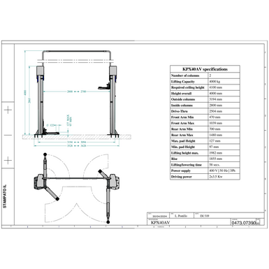 2 post lift kpx40av td 0473 0739 0 00  