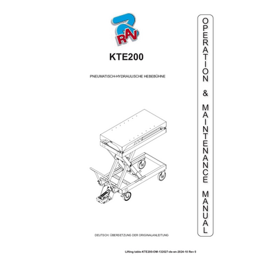 Lifting table kte200  132027   2024  rev 0