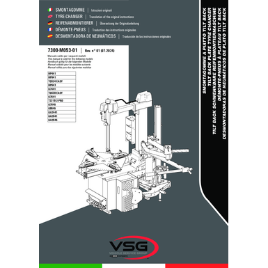 Tyre changer hp441 hp641 tc624 hp643 g7441 tc630 g7641 t2210 2 pro g7645 g8645 ga2441 ga2641 ga2645 im 7300 m053 01 vsg rev01 5l multi 