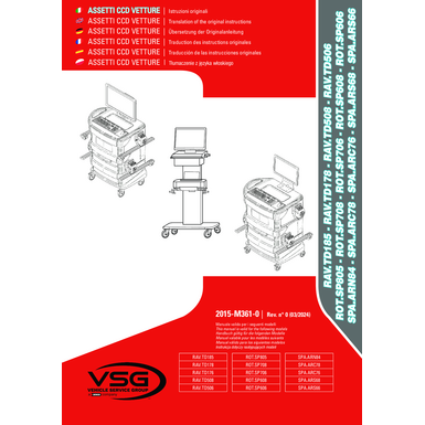 Wheel aligner ravtd185 rav178 ravtd176 ravtd508 ravtd506 rotsp805 rotsp708 rotsp706 rotsp608 rotsp606 spaarn84 spaarc78 spaarc76 spaars68 spaars66 im 2015 m361 00 vsg rev00 multi 2024 03pdf