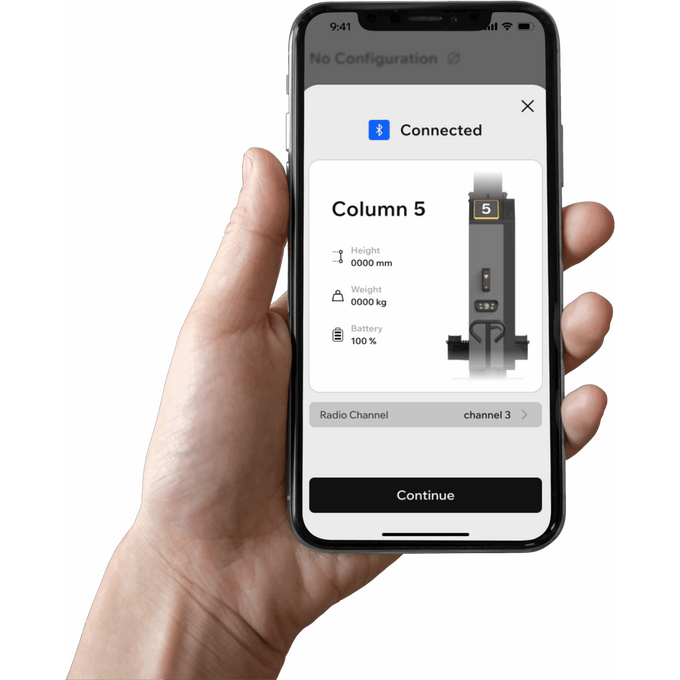 Mobile column lifts Alpha serie phone connected DI