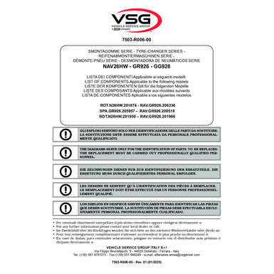 Tyre changer ROTNV26 RAVGR926 SPAGR926 SP 7503 R006 00 VSG rev01 multi 