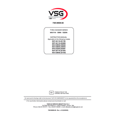 Tyre changer ROTNV11N–RAVG96NX SPAG526N IM 7505 M008 00 VSG rev02  