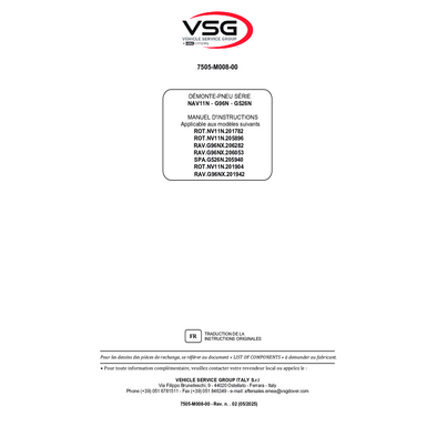 Tyre changer ROTNV11N–RAVG96NX SPAG526N IM 7505 M008 00 VSG rev02  