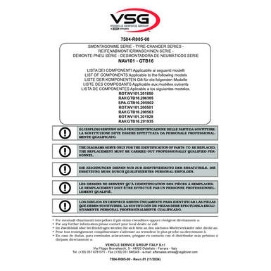 Tyre changer ROTN101–RAVGTB16 SPAGTB16 SP 7504 R005 00 VSG rev01 multi 2024 