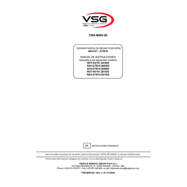 Tyre changer ROTN101–RAVGTB16 SPAGTB16 IM 7504 M005 00 VSG rev01  2024 