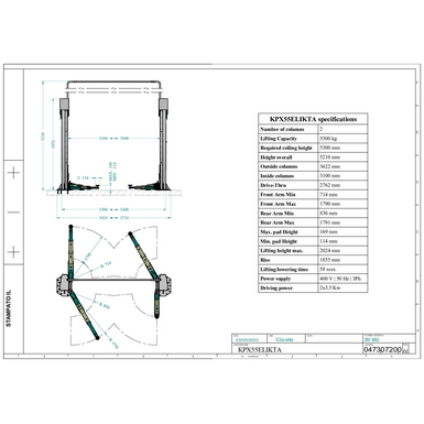 2 Post Lifts KPX55ELIKTA TD 047307200 02 