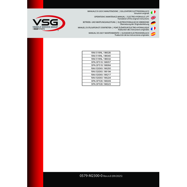 Double Scissor Lifts RAV518NL RAV535 VAVE IM 0579 M2300 0 VSG Rev00 multi