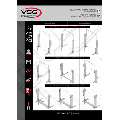 2 Post Lifts KPX32 KPX32R KPX32P KPX32EVBMW SDX32 SPMA32 KPX35 KPX35E KPX35EV KPX35EEV SDX35 SDX35EV SPMA35X SPMA35XE SPMA35XEV UNITED SERIES IM 0473 M0140 rev5 MULTI