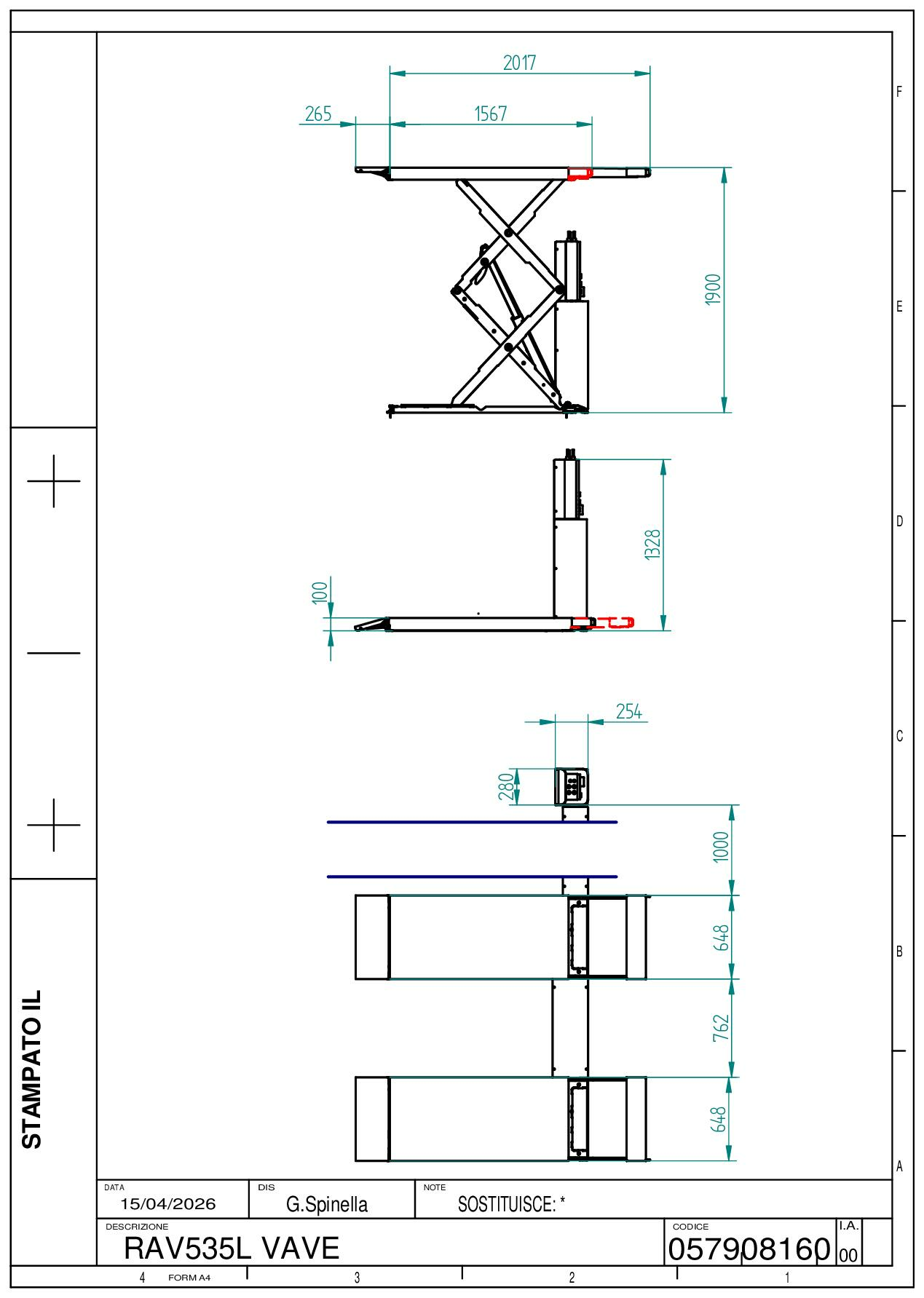 Double scissor lift RAV535L TD 057908160