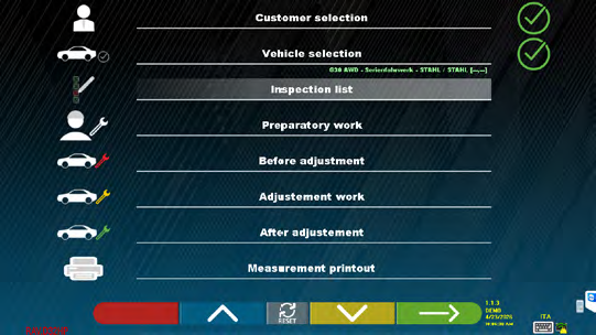Wheel Aligners 3D D32HP BMW DI menu sequence Wheel Aligners 3D D32HP BMW DI menu sequence